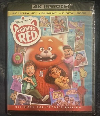 Disney Turning Red (4K Ultra HD + Blu-Ray + Digital Code, 2022) Pixar New Sealed - Image 1 of 2