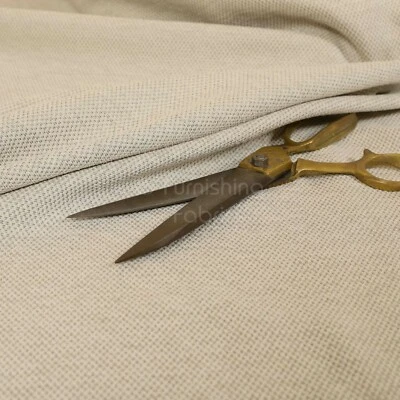 New Furnishing Fabric Plain Textured Chenille Material In White Silver Colour - Image 1 of 4