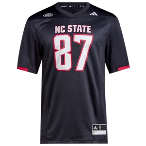 NWT mens XXL Adidas NC State Wolfpack Ghost player 87 football Jersey Black $140 - Picture 1 of 3