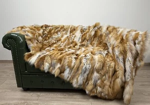 Luxury Fur Blanket Throw, Real Fox Blanket , Fluffy Fur Throw - Picture 1 of 10