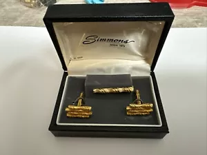 Vintage Mens Cufflink & Tie Tack Simmons Gold Filled Box - Picture 1 of 2