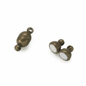 10 Set Oval Brass Magnetic Clasps Mini Nickel Free Clasps Antique Bronze 11x5mm - Picture 1 of 7