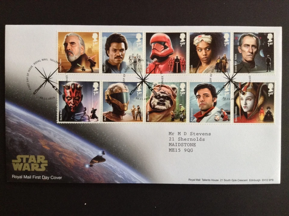 GB QEII 2019 Star Wars Set on Typed Address First Day Cover - Tallents House SHS - Image 1 of 1