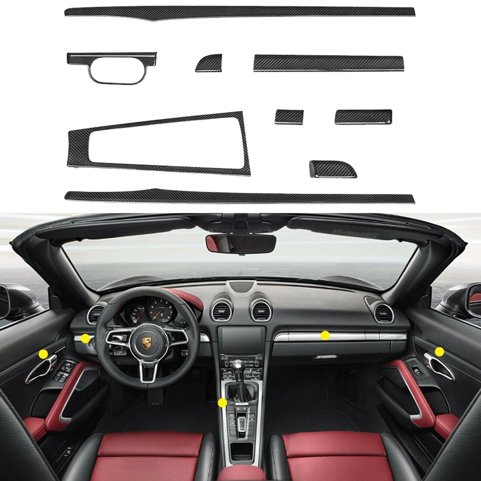 Real Carbon Fiber Dashboard Cover Trims For Porsche 911 Boxster Cayman 2014-2018 - Image 1 of 4