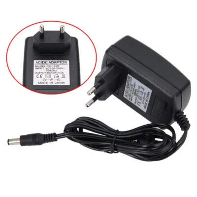 12V 2A Power Supply Adapter AC to DC 5.5x2.5-2.1mm Plug for Camera LED Strip C# - Image 1 of 4