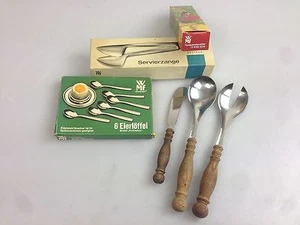 Konvolut WMF Eierlöffel Salatzange Salatbesteck Soßenlöffel usw.  OVP 60er 70er - Imagen 1 de 1