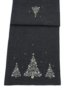 Midas Christmas Tree Embroidered Table Runner - 14" x 75" - Picture 1 of 1