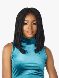 SENSATIONNEL CLOUD 9 SWISS LACE 13"- SENEGAL TWIST BOB #1 (JET BLACK) - Picture 1 of 6