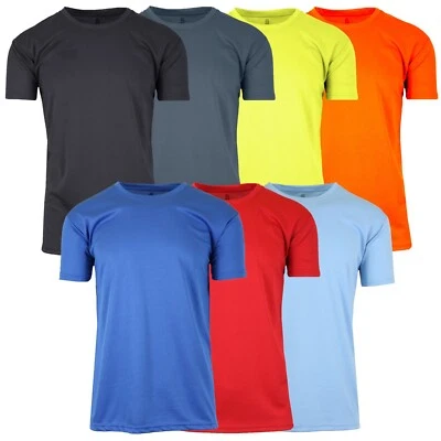 Camiseta de cuello redondo de rendimiento activo absorbente de humedad manga corta para hombre (paquete de 5) NUEVA Foto 1 de 2
