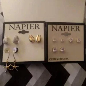 NAPIER 6pc LOT Contemporary Gold/C Hoop/CZ Stone/Shell/Starfish Earrings**NEW! - Picture 1 of 1