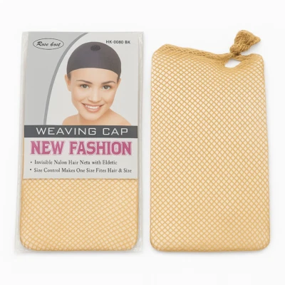 Elastic Edge Mesh Hair Net Open-End Head Stocking For Weave Wig Cap - Beige Nude - Image 1 of 3
