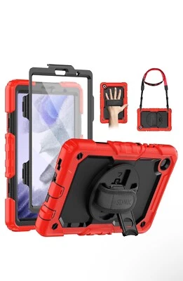 Samsung Galaxy Tab A7 Lite Shockproof Stand Case with 360 Rotating Hand Strap - Image 1 of 4