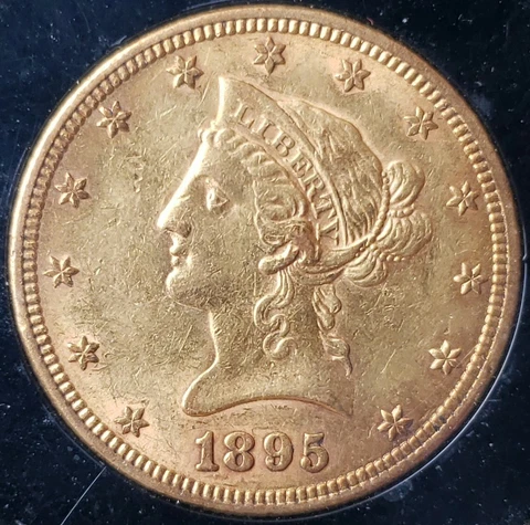 1895 $10 Liberty Head Gold Half Eagle in a Plastic Holder Cover