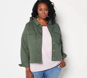 Candace Cameron Bure Cropped Stretch Twill Utility Jacket - Size 4X *NEW in Bag* - Picture 1 of 1