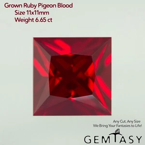 Piedra cortada - Sangre de paloma rubí Czochralski (Tirada) cultivada en laboratorio, faceta 11 mm 6,65 quilates - Imagen 1 de 4