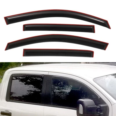In-Channel Window Visor Rain Guard Vent Shade for 2017-2024 Nissan Titan CrewCab - Image 1 of 4