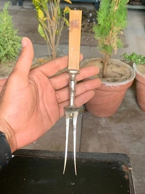 Palanca de horquilla de talla francesa de plata alemana artesanal vintage de 1900 con protector Foto 1 de 4