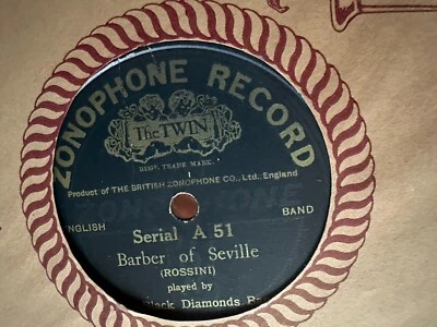 BLACK DIAMONDS  Lucrezia borgia Barber Seville 78 RPM ZONOPHONE A51 - Image 1 of 2