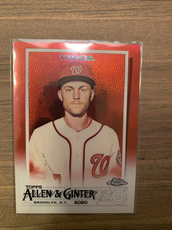 Trea Turner /5 Red Refractor 2020 Topps Allen & Ginter Chrome Nationals - Image 1 of 4