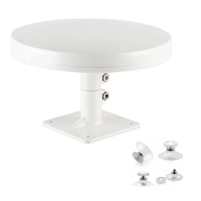 Antenne TV TNT HD 4K Omnidirectionnelle 65dB + 4 socles à ventouses Camping Car - Photo 1/4