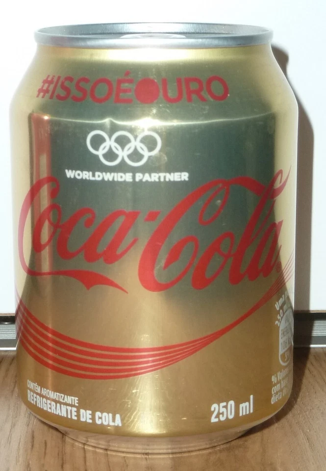 Raro COCA-COLA Coca-Cola Juegos Olímpicos 2016 lata de oro BRASIL, latas de refrescos Foto 1 de 1