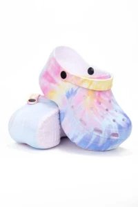 CAPE ROBBIN GARDENER CHUNKY PLATFORM ANKLE STRAP CUT OUT CLOG SANDAL-TIE DYE - Picture 1 of 3