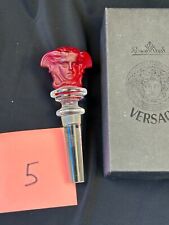 Vintage 90s Rosenthal Versace Medusa Red Color Crystal Wine Bottle Stopper #5