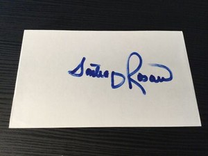 Santiago Rosario (d.2013) signed 3x5 Index card -1965 KC Athletics