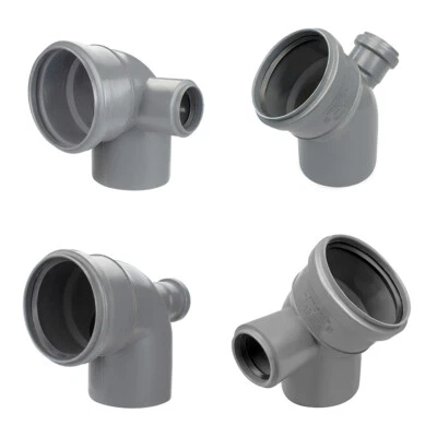 Bogen Kunststoff HT-Rohr Installation Abwasser 110 x 50 mm 45° 90° Grau NEU