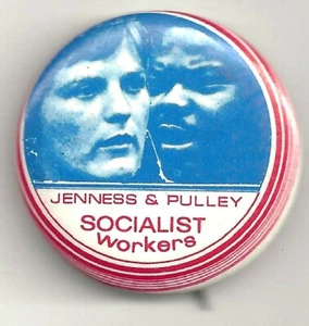 1972 Jenness & Pulley Socialist Workers Campaign Pin - Picture 1 of 2