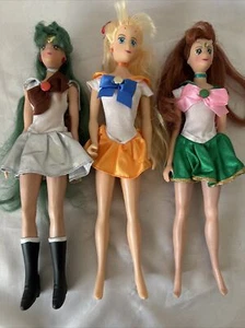 Sailor Moon Pluto Jupiter Venus Dolls 1995 Lot of Three Size 11.5” - Picture 1 of 12