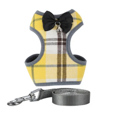 Fashion Adjustable Dog Cat Walking Harness and Leash With Small Bell Soft Clothe - Image 1 of 4