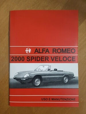 Uso e manutenzione Alfa Romeo 2000 Spider Veloce Owner's manual  - Immagine 1 di 3