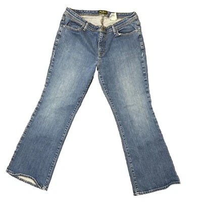 Eddie Bauer Women's Bootcut Shaped Jeans Mid Rise Size 14P Dark Wash Blue - Image 1 of 4