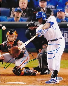 LORENZO CAIN KANSAS CITY ROYALS BECKETT AUTHENTICATED ACTION SIGNED 8x10 - Picture 1 of 1