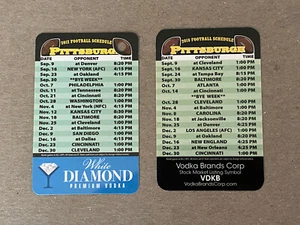 Lot 2 Dif PITTSBURGH STEELERS 2012 2018 Schedule NFL Football DIAMOND VODKA - Picture 1 of 2