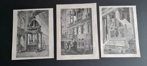 Set of 3 antique (1873) prints - San Lorenzo fuori le mura - St Lawrence - Rome - Picture 1 of 6