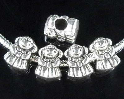 25 peças berloque de prata tibetana a granel para meninas ajuste pulseira europeia ZY101 - Imagem 1 de 2