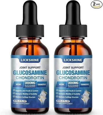 Paquete de 2 gotas líquidas de glucosamina condroitina MSM - Soporte articular extra fuerte S Foto 1 de 4