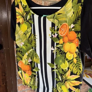 Farm Rio Fruit Top Petite Black Stripes - Bild 1 von 7