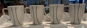 Set of 4 Corelle Coordinates Simple Lines Mugs Cups Porcelain Coffee Tea - Picture 1 of 10