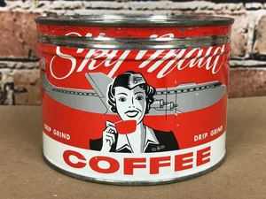 Vintage Sky Maid One Pound Coffee Can Household Products Co. Evanston, ILL. - Picture 1 of 11
