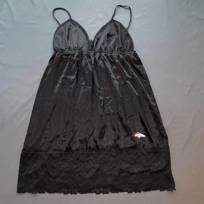 Denver Broncos Lace Nightgown Womens Medium Slip Sleepshirt Satin NFL Babydoll - Image 1 of 4