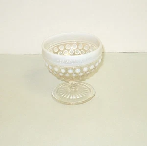 ANCHOR  HOCKING  VINTAGE  MOONSTONE OPALESCENT  FOOTED  SHERBET - Picture 1 of 3