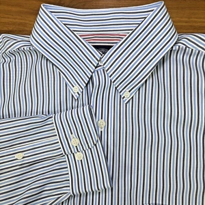 Brooks Brothers Blue Striped 100% Pima Cotton Non Iron Long Slv Dress Shirt XLT - Picture 1 of 9