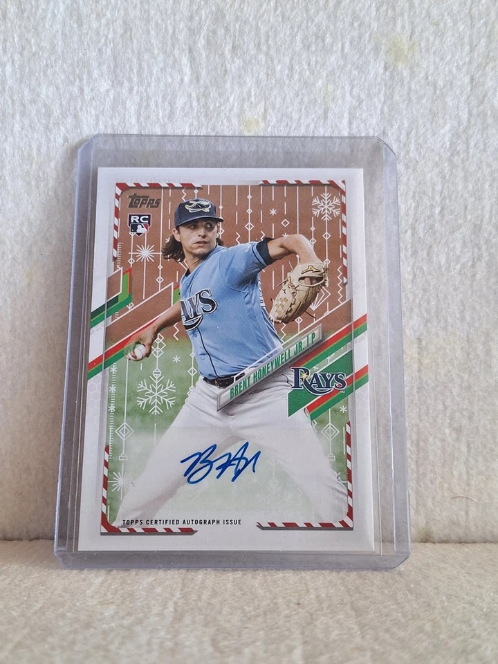 Brent Honeywell Jr. Topps Holiday 🔥 AUTO RC 🔥 161/200 RC AUTO 🔥 Rays - Image 1 of 2