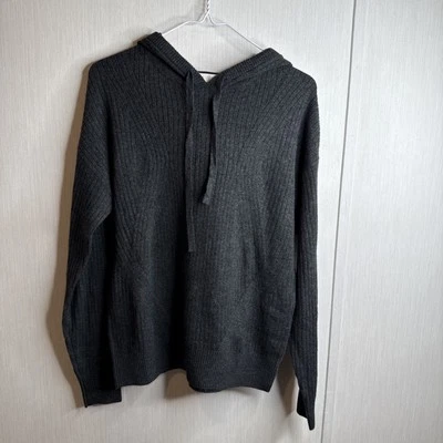 NWT Spiritual Gangster houston rib Hoodie Sweater Black XS Charcoal Gray - Image 1 of 4