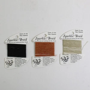 Lot of 3 Cards Sparkle! Braid Thread, SK03, 05 & 15, 2 New & 1 Slightly Used - Picture 1 of 5