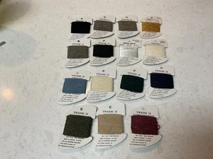 Needlepoint Embroidery Thread Twedie 18 Lot of 16 Wool Cross Stitch Variety Col - Picture 1 of 2