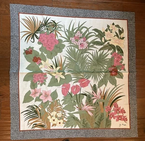 Jim Thompson tropisches Blumenmuster quadratischer Baumwollschal - Bild 1 von 3